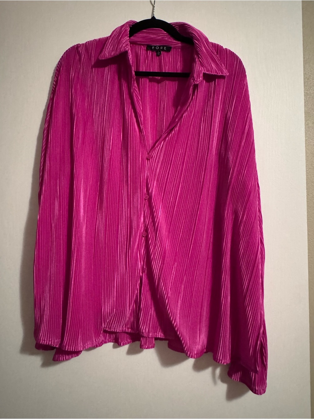 G/FORE Fuchsia Pleated Button-Down Shirt